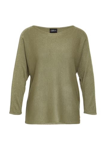 s.Oliver BLACK LABEL Feinstrickpullover mit Glitzergarn und Fledermausärmeln olivgrün 40 von s.Oliver BLACK LABEL