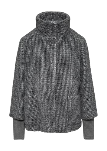 s.Oliver BLACK LABEL Flauschige Jacke mit Strickbündchen am Ärmel dunkelgrau 46 von s.Oliver BLACK LABEL