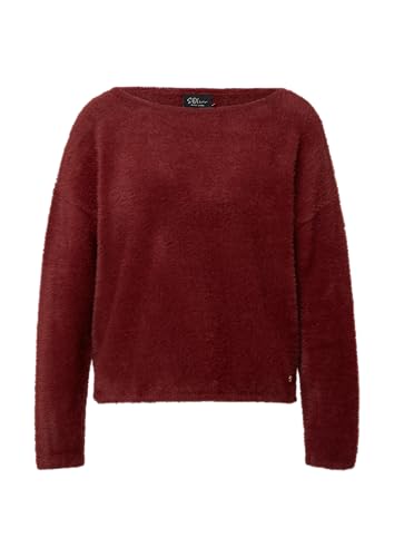 s.Oliver BLACK LABEL Flauschiger Relaxed-Fit-Pullover mit U-Boot-Ausschnitt Bordeaux 48 von s.Oliver BLACK LABEL