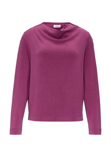 s.Oliver BLACK LABEL Fließendes Langarmshirt mit Wasserfall-Kragen Fuchsia 38 von s.Oliver BLACK LABEL