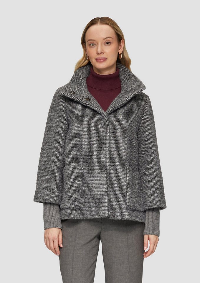s.Oliver BLACK LABEL Funktionsjacke Flauschige Jacke mit Strickbündchen am Ärmel s.Oliver BLACK LABEL Funktionsjacke Flauschige Jacke mit Strickbündchen am Ärmel von s.Oliver BLACK LABEL