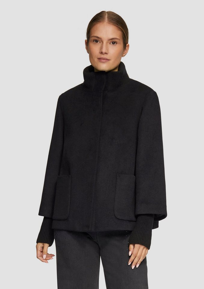 s.Oliver BLACK LABEL Funktionsjacke Jacke aus Wollmix mit Rippbündchen von s.Oliver BLACK LABEL
