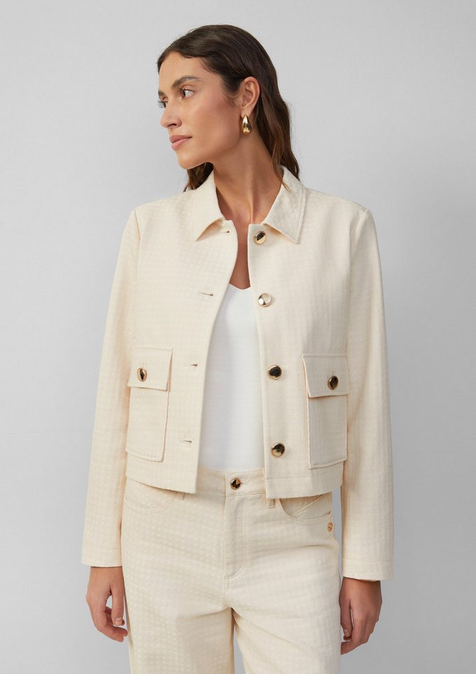 s.Oliver BLACK LABEL Funktionsjacke Leichte Jacke mit Strukturmuster und goldfarbenen Knöpfen Zierknopf von s.Oliver BLACK LABEL