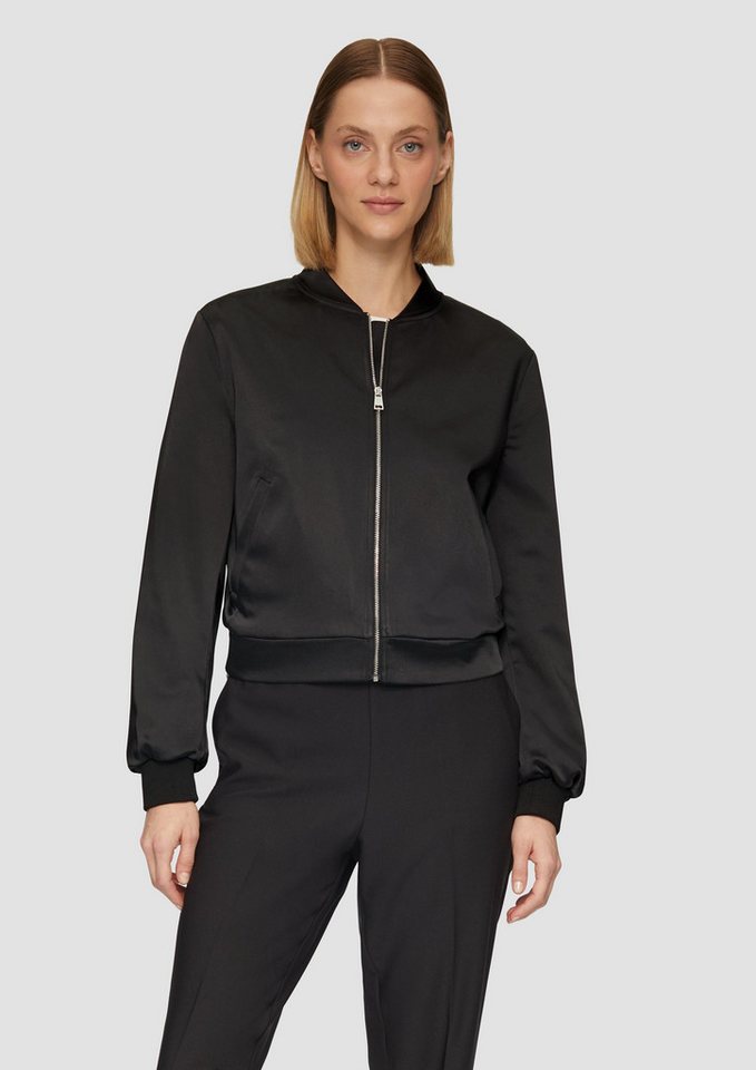 s.Oliver BLACK LABEL Funktionsjacke Satinblouson mit Rippbündchen von s.Oliver BLACK LABEL