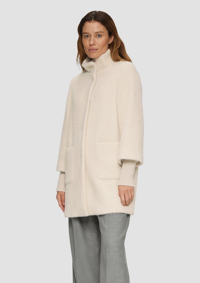 s.Oliver BLACK LABEL Funktionsmantel Flauschiger Mantel mit Strickbündchen am Ärmel von s.Oliver BLACK LABEL
