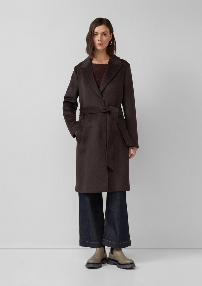 s.Oliver BLACK LABEL Funktionsmantel Mantel aus Wollmix mit Jacquard-Futter und Bindegürtel von s.Oliver BLACK LABEL