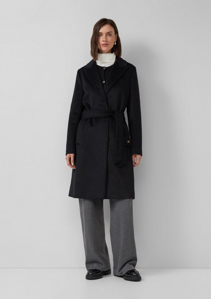 s.Oliver BLACK LABEL Funktionsmantel Mantel aus Wollmix mit Jacquard-Futter und Bindegürtel von s.Oliver BLACK LABEL