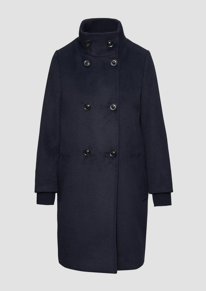 s.Oliver BLACK LABEL Funktionsmantel Wollmantel mit geripptem Stehkragen von s.Oliver BLACK LABEL