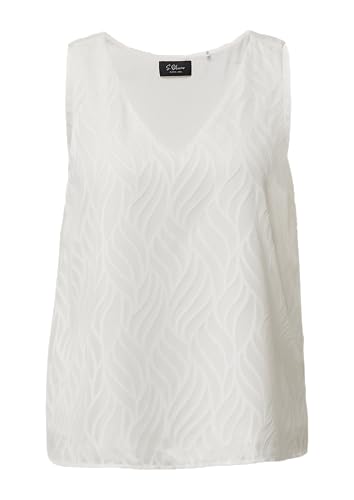 s.Oliver BLACK LABEL Gefütterte Bluse mit Strukturmuster Ecru 48 von s.Oliver BLACK LABEL