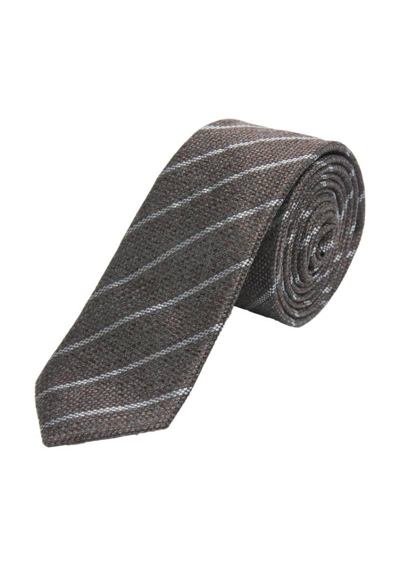 s.Oliver BLACK LABEL - Gestreifte Krawatte aus Seidenmix braun - Gr. - 1 von s.Oliver BLACK LABEL
