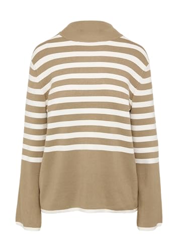 s.Oliver BLACK LABEL Gestreifter Strickpullover mit ausgestellten Ärmeln Sandstein 44 von s.Oliver BLACK LABEL