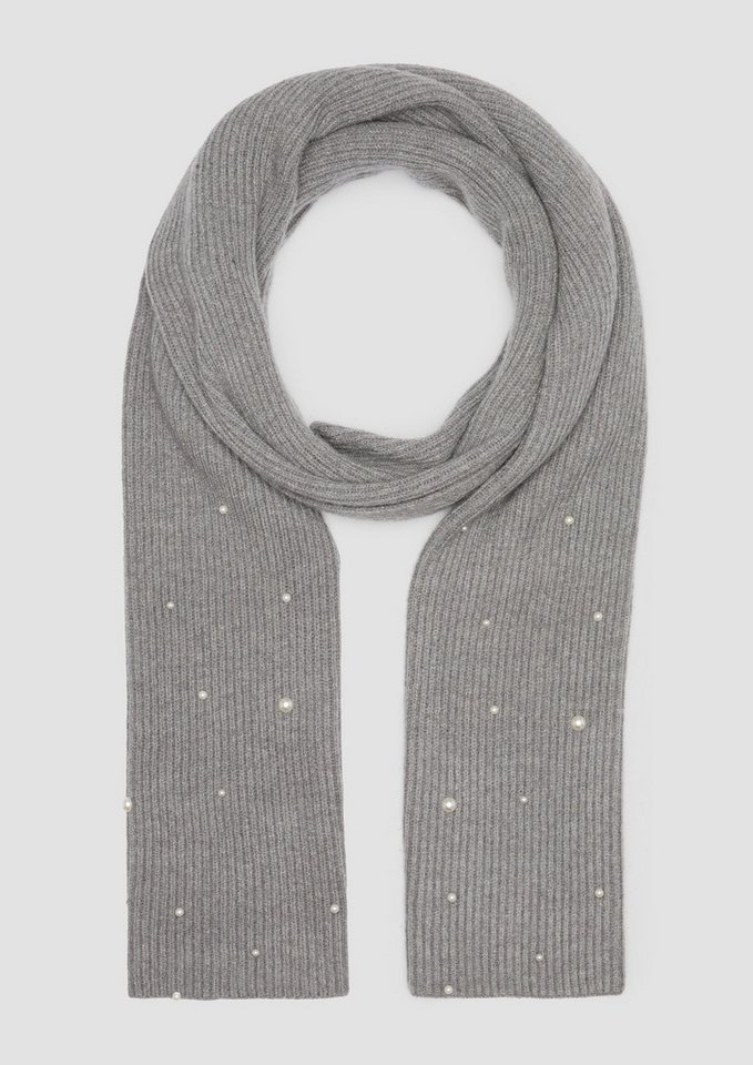 s.Oliver BLACK LABEL Halstuch Strickschal mit Schmuckperlen, Schmuckperlen von s.Oliver BLACK LABEL