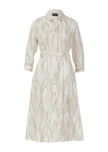 s.Oliver BLACK LABEL Hemdblusenkleid aus Popeline in Midilänge mit All-Over-Print helles beige 38 von s.Oliver BLACK LABEL