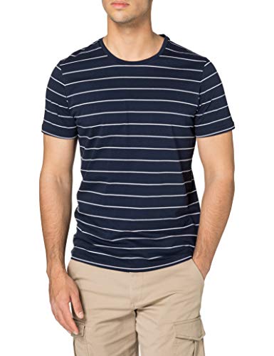 s.Oliver BLACK LABEL Herren 160.10.104.12.130.2057298 T-Shirt, Dark Blue Stripes, XXL von s.Oliver BLACK LABEL