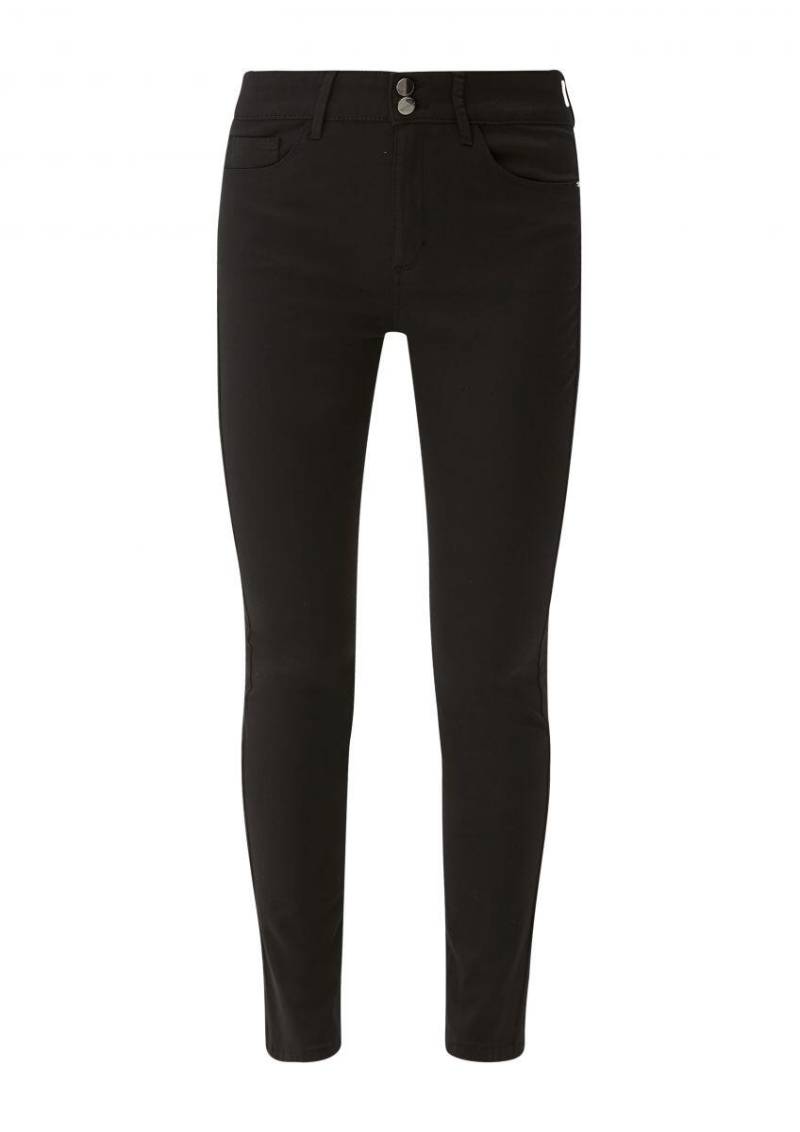 s.Oliver BLACK LABEL - High Rise-Hose aus Baumwollsatin schwarz - Gr. - 40/32 von s.Oliver BLACK LABEL