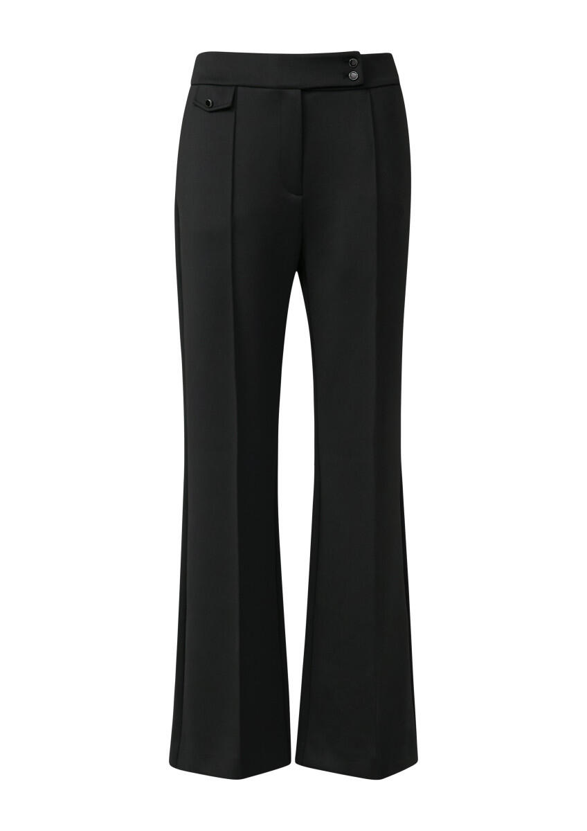 s.Oliver BLACK LABEL - Hose mit Wide Leg aus Scuba-Stoff schwarz - Gr. - 40/REG von s.Oliver BLACK LABEL