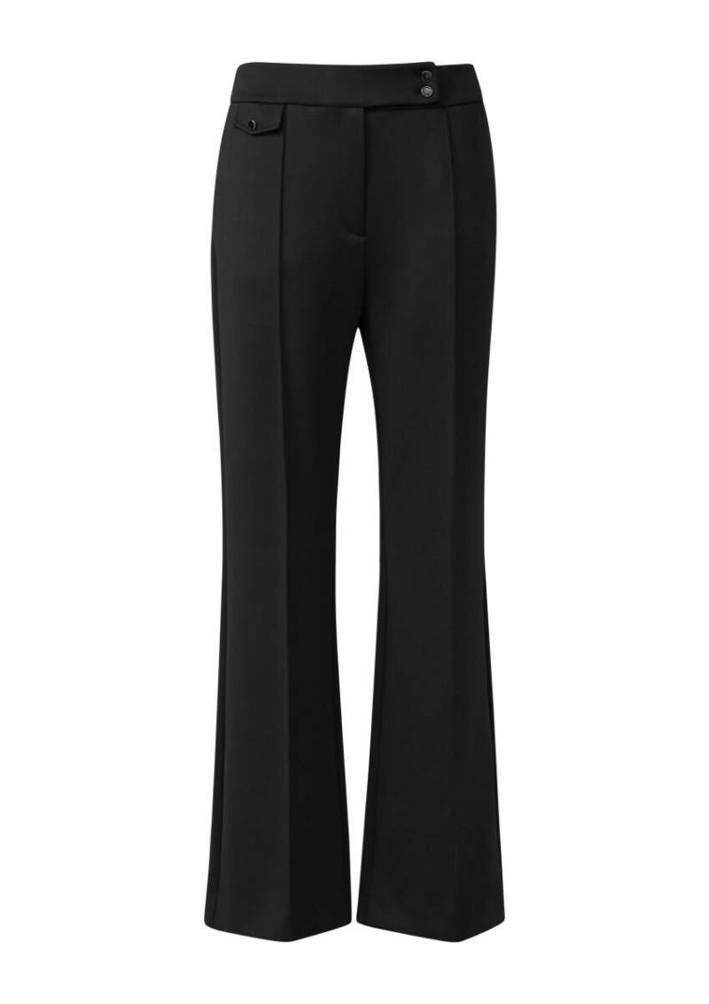 s.Oliver BLACK LABEL - Hose mit Wide Leg aus Scuba-Stoff schwarz - Gr. - 42/REG von s.Oliver BLACK LABEL