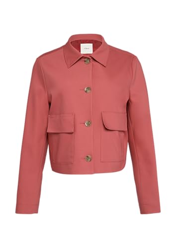 s.Oliver BLACK LABEL Kurze Jacke aus Baumwollsatin mit aufgesetzten Taschen Himbeere 36 von s.Oliver BLACK LABEL