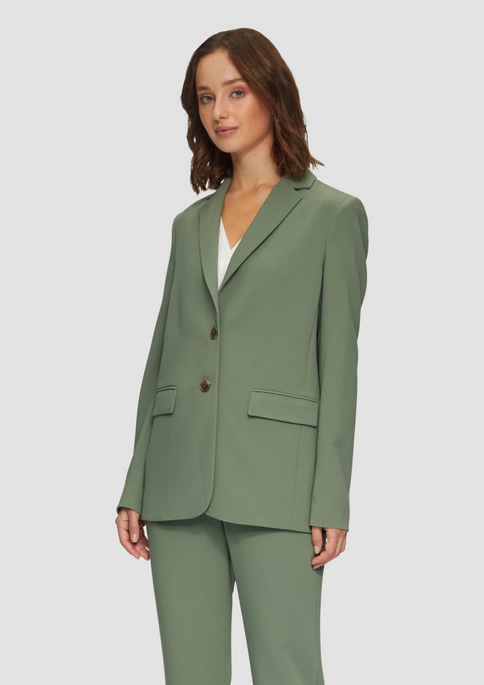 s.Oliver BLACK LABEL Jackenblazer Longblazer aus Twill mit Reverskragen von s.Oliver BLACK LABEL