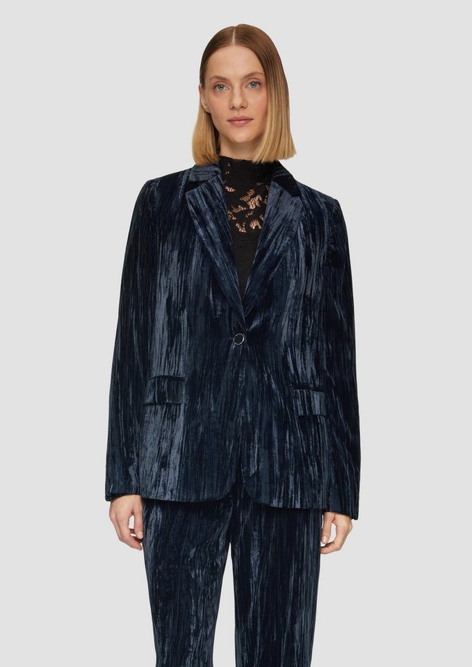 s.Oliver BLACK LABEL Jackenblazer Leichter strukturierter Samtblazer im Regular Fit von s.Oliver BLACK LABEL