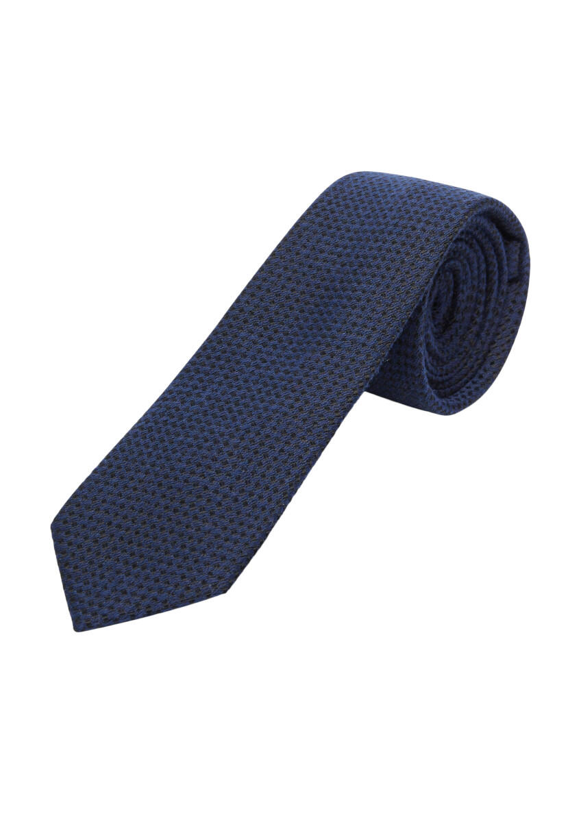 s.Oliver BLACK LABEL - Jacquard-Krawatte in Woll-Optik blau - Gr. - 1 von s.Oliver BLACK LABEL