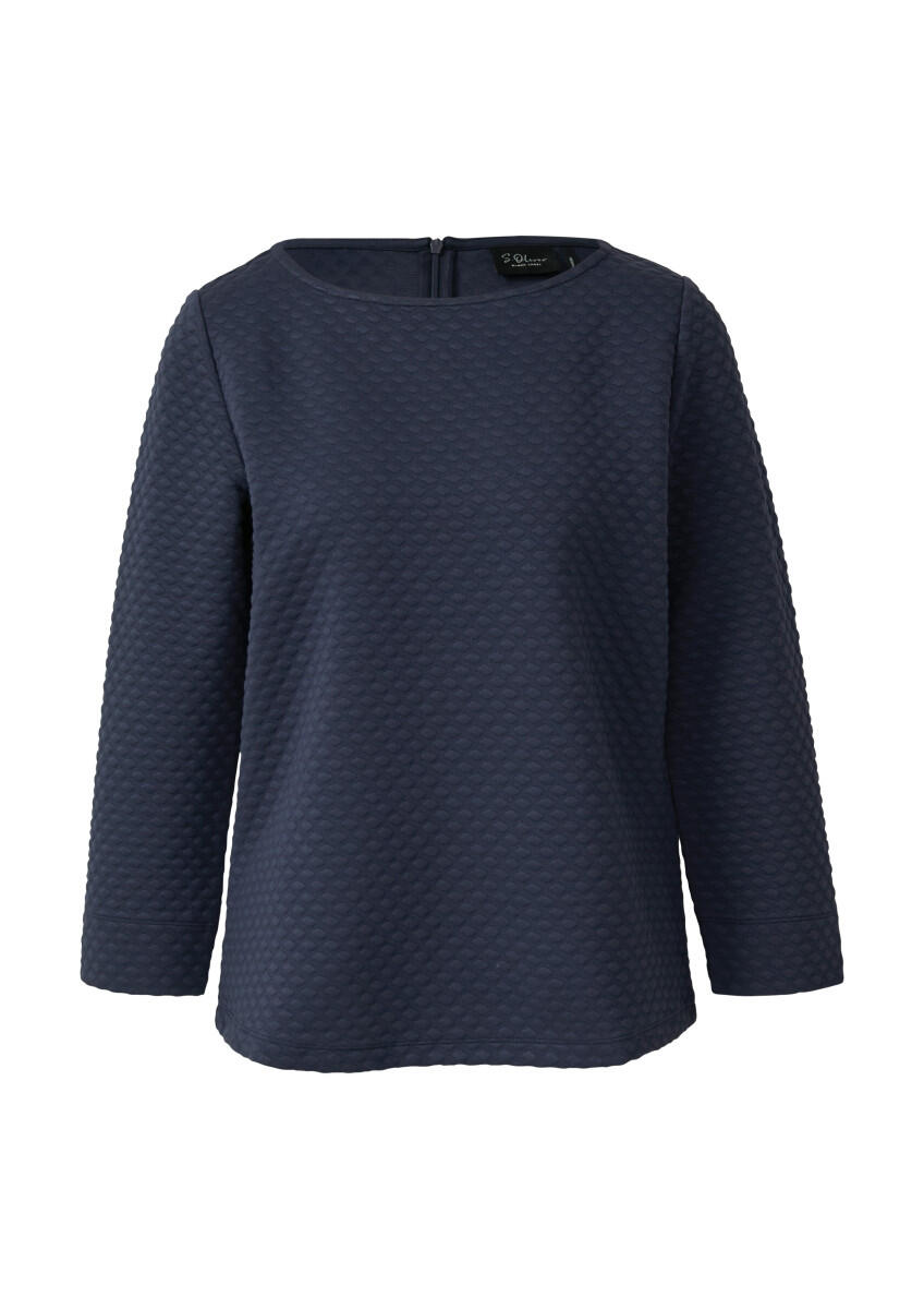 s.Oliver BLACK LABEL - Jacquard-Sweatshirt im Relaxed Fit blau - Gr. - 36 von s.Oliver BLACK LABEL