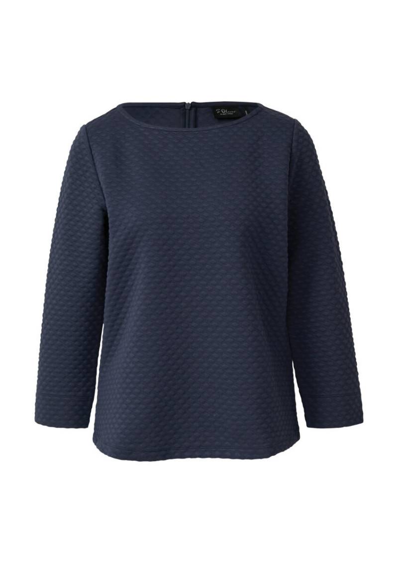 s.Oliver BLACK LABEL - Jacquard-Sweatshirt im Relaxed Fit blau - Gr. - 36 von s.Oliver BLACK LABEL