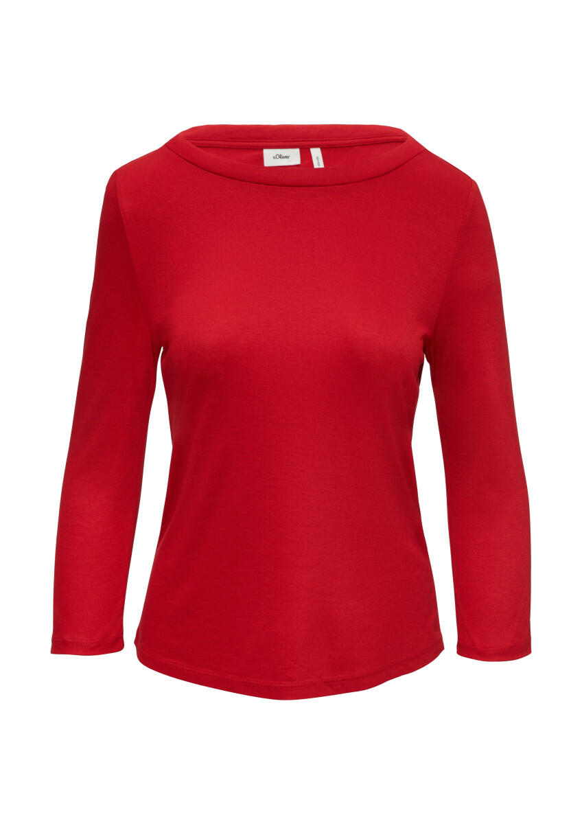 s.Oliver BLACK LABEL - Jersey-Shirt mit Stehkragen rot - Gr. - 46 von s.Oliver BLACK LABEL