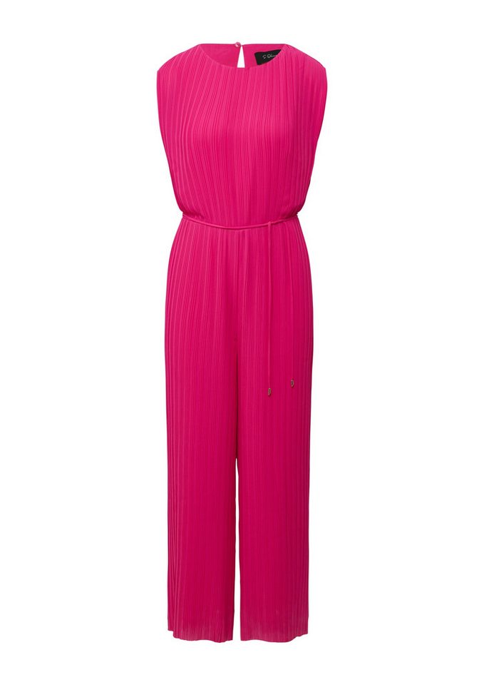s.Oliver BLACK LABEL Jumpsuit - Eleganter Jumpsuit aus Chiffon mit Plisseefalten und Bindegürtel von s.Oliver BLACK LABEL