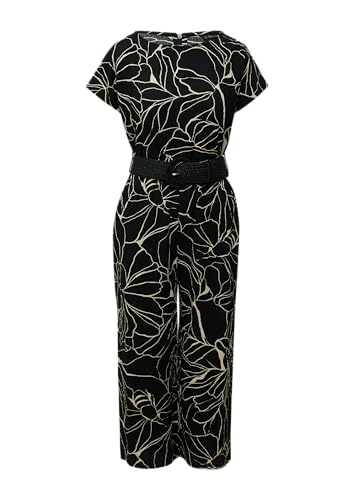 s.Oliver BLACK LABEL Jumpsuit in Culotte-Länge mit Flechtgürtel schwarz 48 von s.Oliver BLACK LABEL