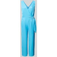 s.Oliver BLACK LABEL Regular Fit Jumpsuit aus Viskose-Leinen-Mix in Hellblau, Größe 40 von s.Oliver BLACK LABEL