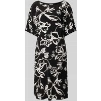 s.Oliver BLACK LABEL Knielanges Kleid mit Allover-Print in Black, Größe 42 von s.Oliver BLACK LABEL
