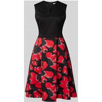 s.Oliver BLACK LABEL Knielanges Kleid mit floralem Muster in BLACK, Größe 36 von s.Oliver BLACK LABEL