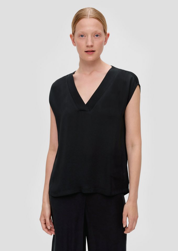 s.Oliver BLACK LABEL Kurzarmbluse Bluse mit Kappärmeln von s.Oliver BLACK LABEL