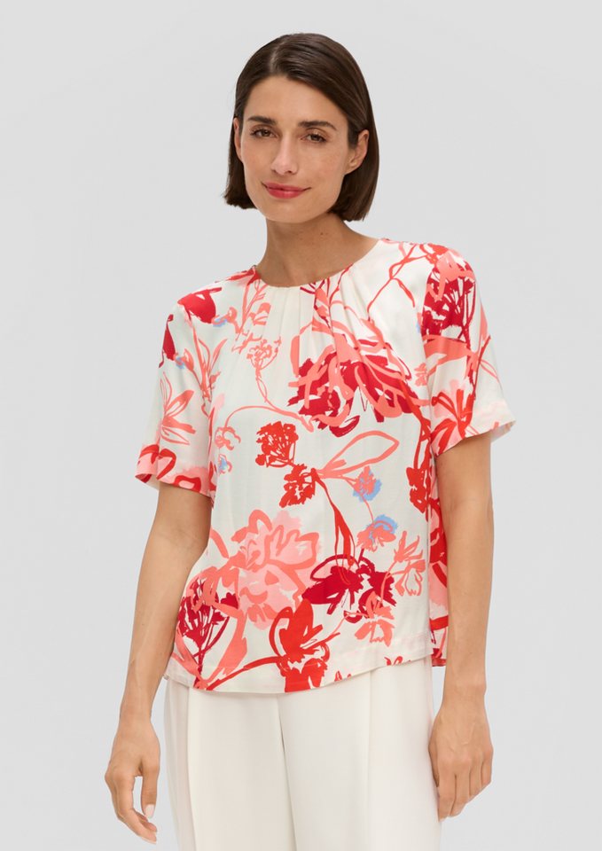 s.Oliver BLACK LABEL Kurzarmbluse Bluse mit Rundhalsausschnitt von s.Oliver BLACK LABEL