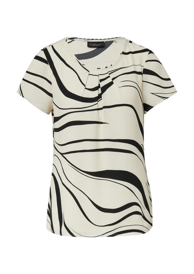 s.Oliver BLACK LABEL Kurzarmbluse - Crêpebluse mit Allover Print von S.Oliver Black Label - Bluse von s.Oliver BLACK LABEL