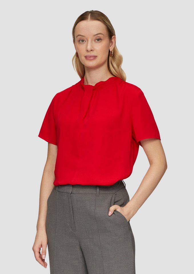 s.Oliver BLACK LABEL Kurzarmbluse Crêpebluse mit Twist-Detail von s.Oliver BLACK LABEL