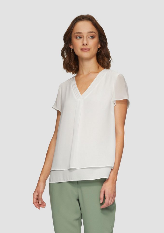 s.Oliver BLACK LABEL Kurzarmbluse Layering-Bluse aus Chiffon s.Oliver BLACK LABEL Kurzarmbluse Layering-Bluse aus Chiffon von s.Oliver BLACK LABEL