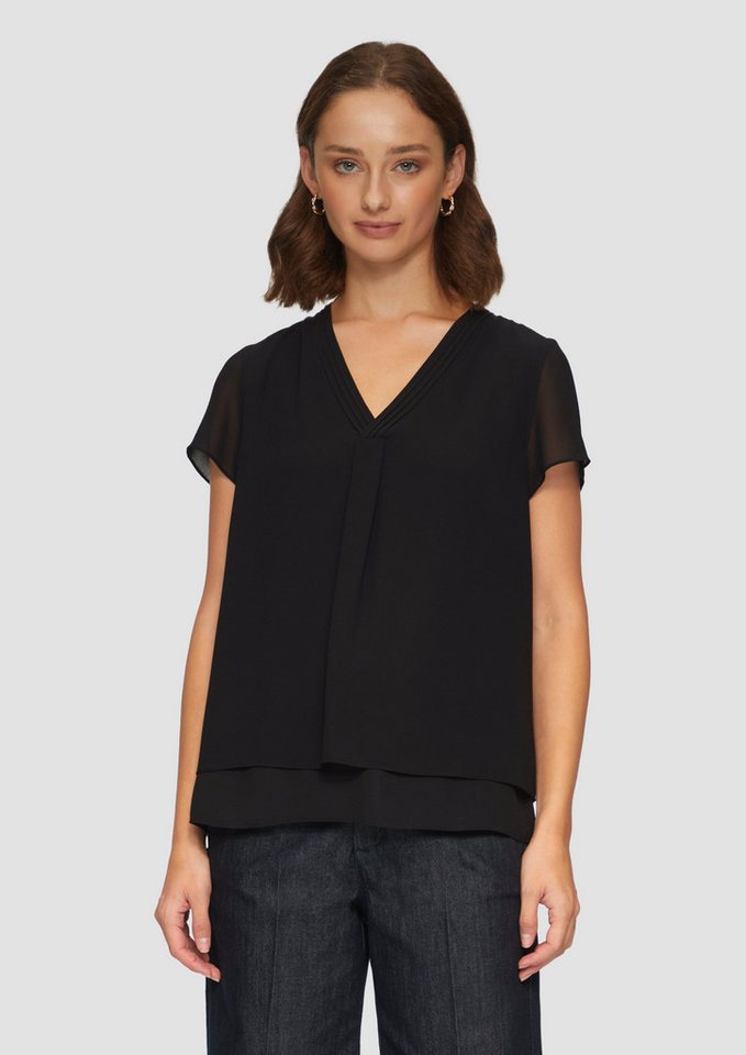 s.Oliver BLACK LABEL Kurzarmbluse Layering-Bluse aus Chiffon von s.Oliver BLACK LABEL