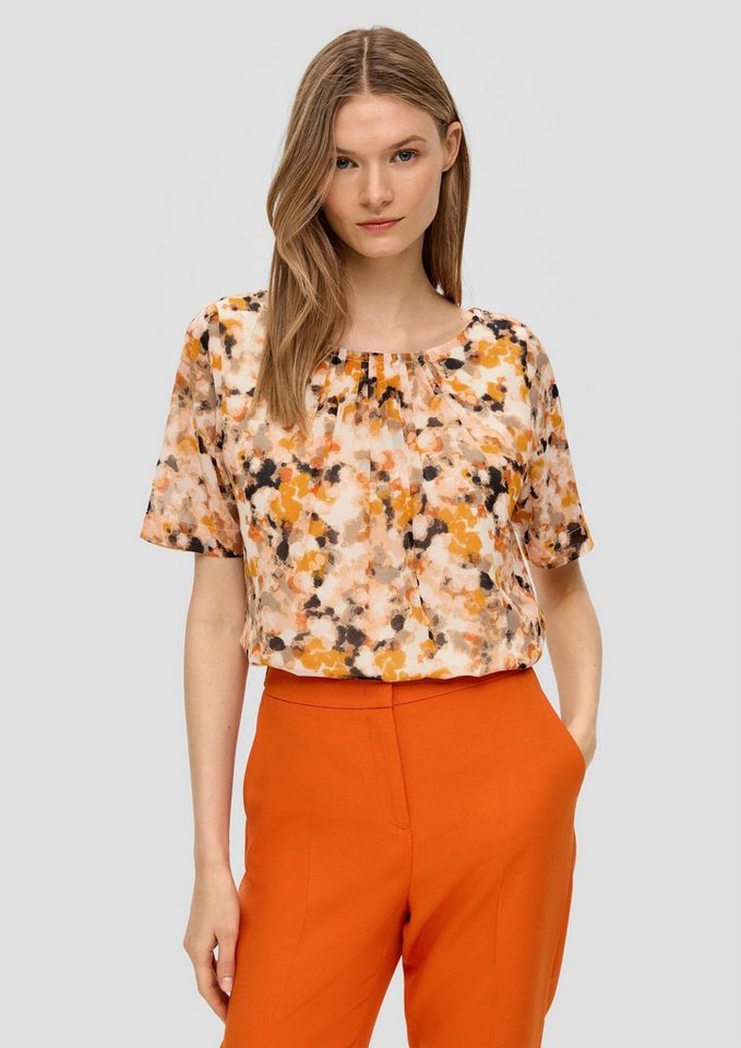 s.Oliver BLACK LABEL Kurzarmbluse Semitransparente Chiffon-Bluse von s.Oliver BLACK LABEL