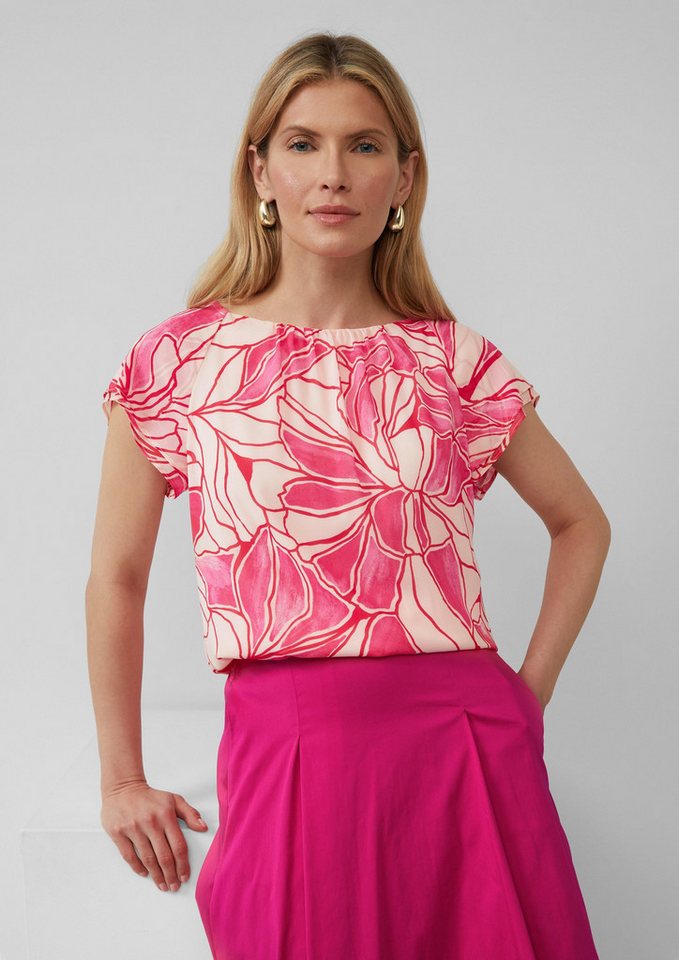 s.Oliver BLACK LABEL Kurzarmbluse Weiche Viskosebluse mit All-over-Print von s.Oliver BLACK LABEL