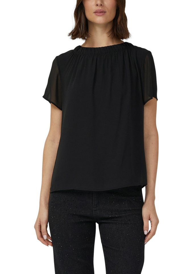 s.Oliver BLACK LABEL Kurzarmbluse mir Raffung am Ausschnitt von s.Oliver BLACK LABEL