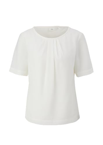 s.Oliver BLACK LABEL Kurzarmbluse mit Rundhalsausschnitt Ecru 34 von s.Oliver BLACK LABEL