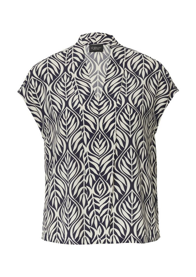 s.Oliver BLACK LABEL Kurzarmbluse - modische Bluse mit Allover Print von s.Oliver BLACK LABEL
