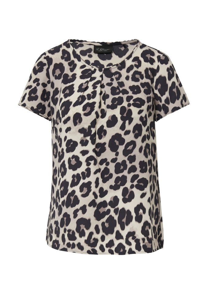 s.Oliver BLACK LABEL Kurzarmbluse - Crêpebluse mit Allover Print von S.Oliver Black Label - Bluse von s.Oliver BLACK LABEL