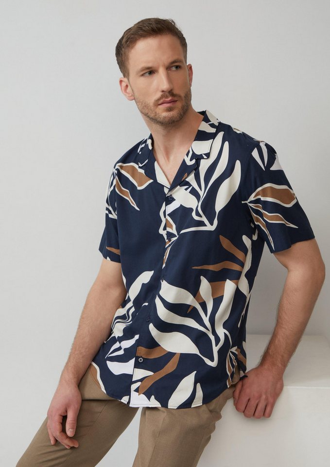 s.Oliver BLACK LABEL Kurzarmhemd Resort Fit: Gemustertes Kurzarmhemd aus Viskosemix von s.Oliver BLACK LABEL