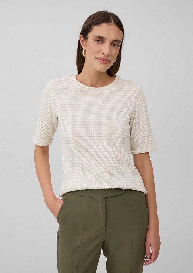 s.Oliver BLACK LABEL Kurzarmshirt Bicolor-Shirt mit Strukturmuster von s.Oliver BLACK LABEL