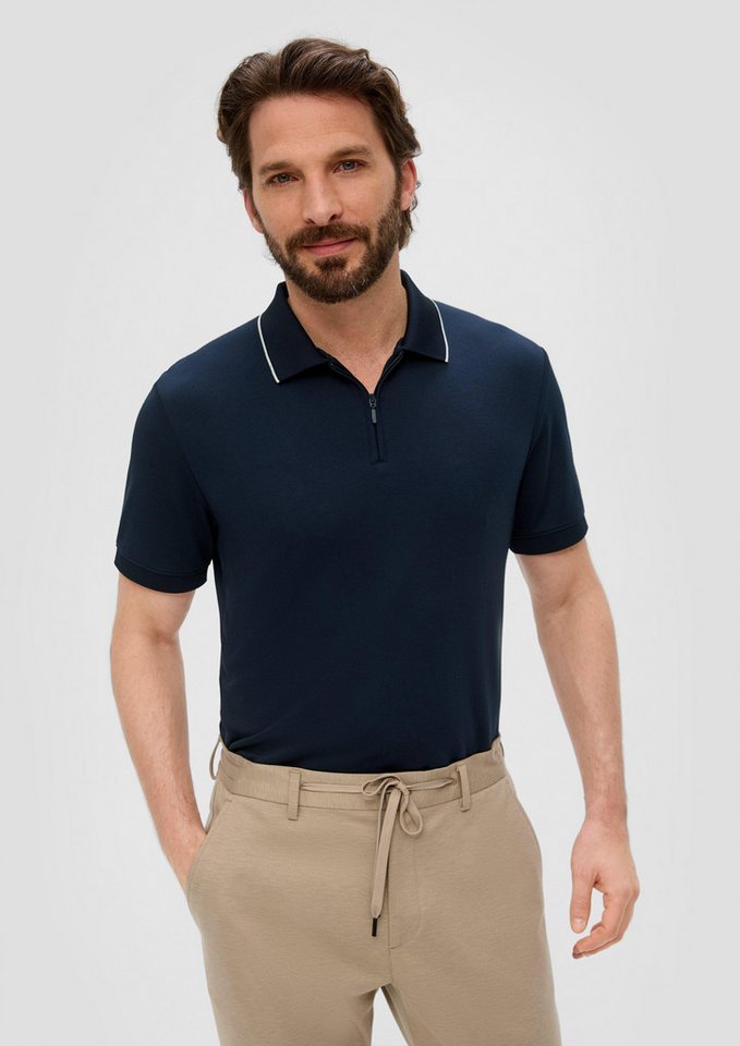 s.Oliver BLACK LABEL Kurzarmshirt Poloshirt aus Modalmix Blende von s.Oliver BLACK LABEL