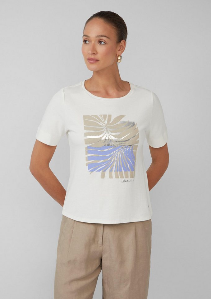 s.Oliver BLACK LABEL Kurzarmshirt T-Shirt aus Interlockjersey mit Frontprint von s.Oliver BLACK LABEL