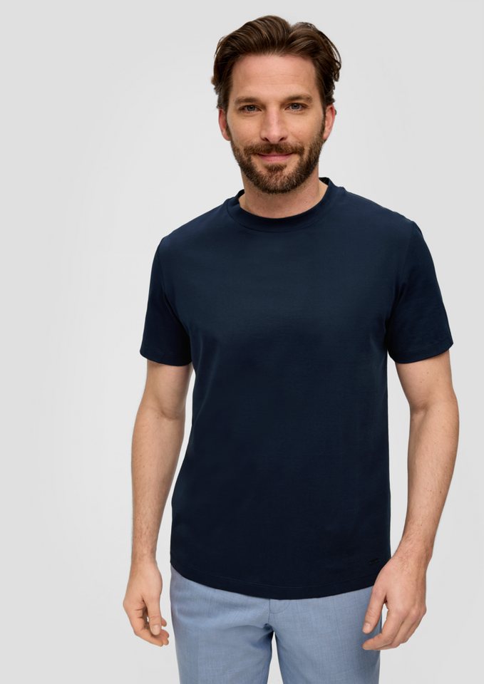 s.Oliver BLACK LABEL Kurzarmshirt Jerseyshirt aus merzerisierter Baumwolle Blende von s.Oliver BLACK LABEL